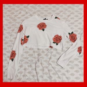 SOLD Rose Graphic Crop Top